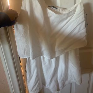 Lulus white one shoulder romper